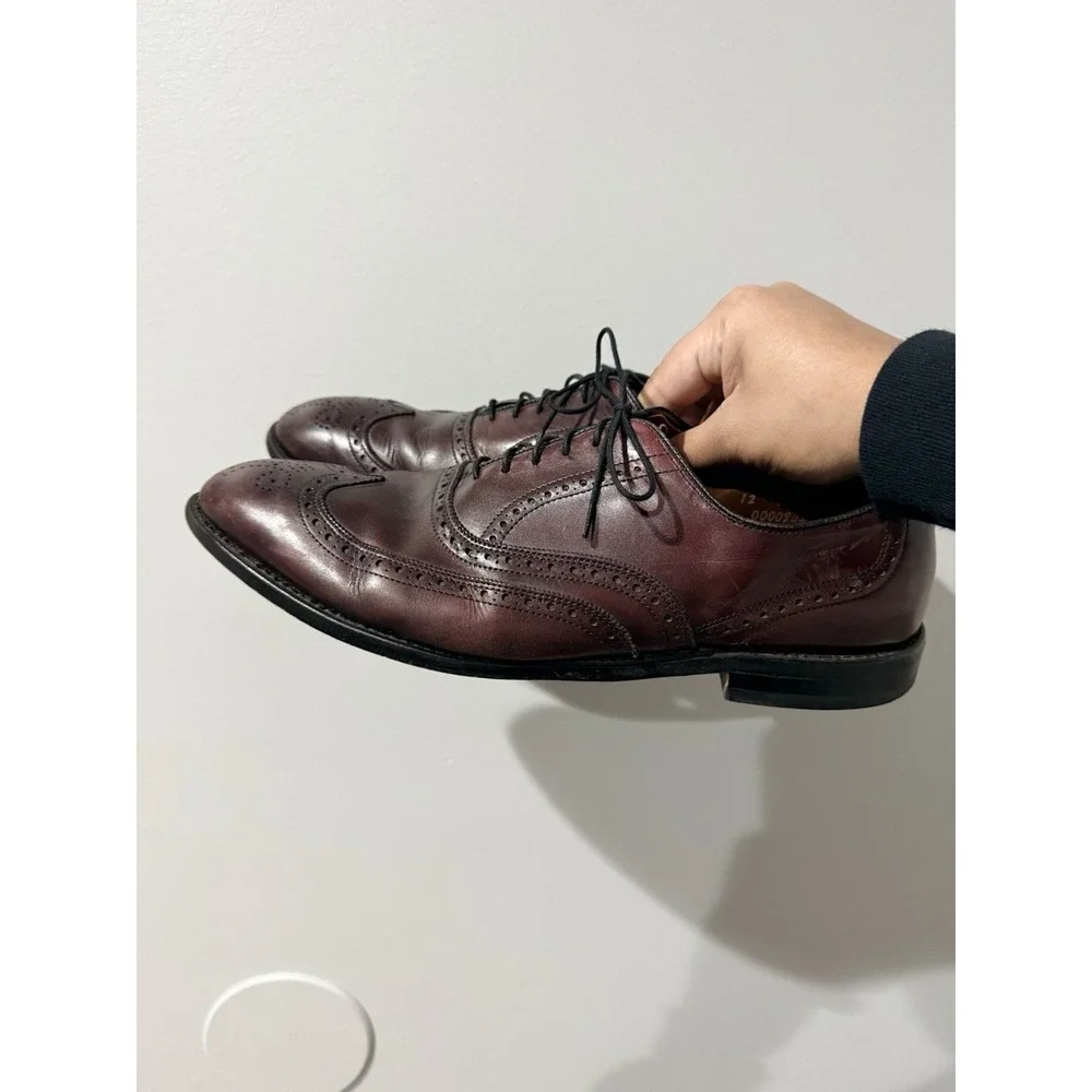 Allen Edmonds Chester 1973 Burgundy Wingtip‎ Oxford Leather Made In USA Size 12